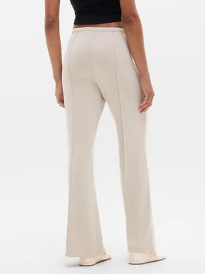 New Athleta M Seasoft Pintuck Mid Rise Flare Pant Medium Zephyr Cream Regular thumbnail 3