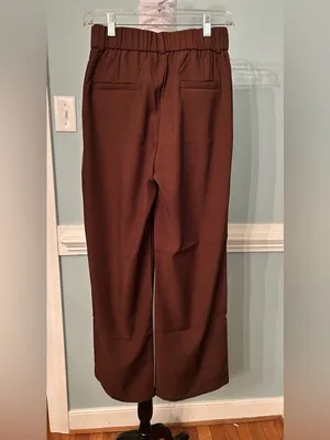 High-Waist Wide-Leg Brown Trousers for Women thumbnail 2