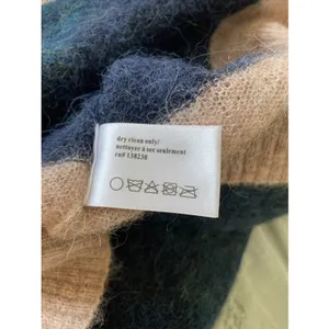 Pam Gela Revolve Striped Alpaca Wool Sweater Womens Size‎ S Navy Tan Fuzzy thumbnail 7