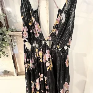 Anthropologie Cutout Maxi Dress Sheer Black Motif Size‎ XS Cover Up Boho thumbnail 9