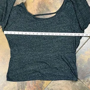 American Eagle Outfitters Women’s Gray 3/4 Sleeve Wrap Back Top Large thumbnail 7