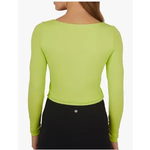 Women's Tops Square Neck Long‎ Sleeve Bundle Size Medium NWT White & Lime Green thumbnail 4