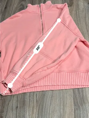 aerie Coral Half-Zip Cropped Sweatshirt thumbnail 11