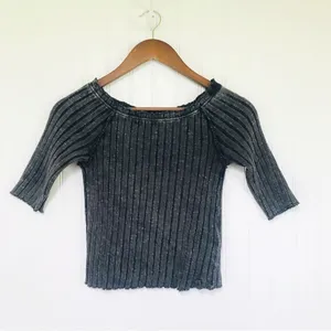 WE THE FREE Meant To Be Black Ribbed Cropped Short Sleeve Tee Top Medium New‎ thumbnail 2