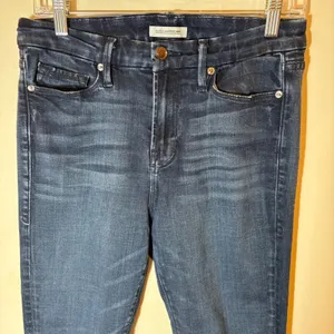 Good American Good Waist Crop Jeans Dark Wash‎ Size 6/28 thumbnail 2