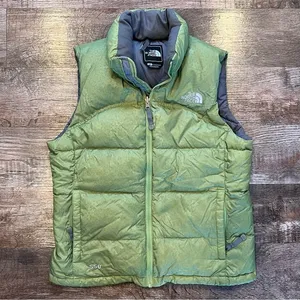 The North Face Women’s 550 Goose Down Green Vest Full Zip Size Small thumbnail 1