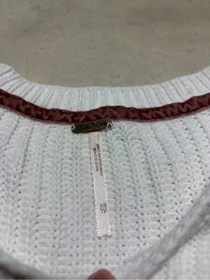 Free people White Bell-Sleeve Knit cropped sweater XS thumbnail 3