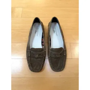 VTG Anne Klein iFlex Olive Suede Grefty Penny Loafer Flats Women 7M thumbnail 2