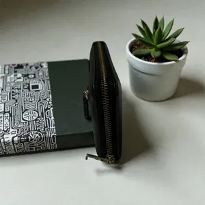 Fossil Black Leather Zip Around Continental‎ Wallet Organizer thumbnail 3