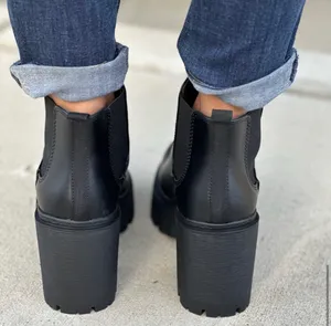 Soda Black Chunky Heel Ankle Bootie thumbnail 4