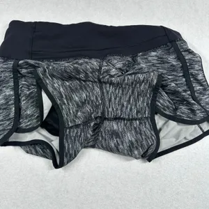 Lululemon Speed Up Shorts Women’s Size 4 Black Gray Space Dye Running Athletic thumbnail 6
