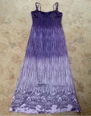 Vintage Purple Ombré Silk Maxi Dress thumbnail 2