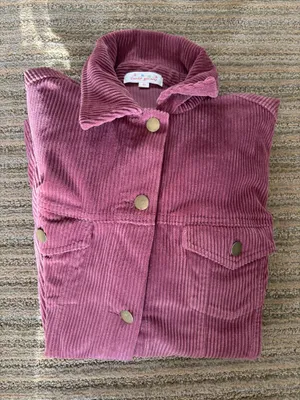 Mauve Corduroy Button Up Shacket Pink Size XS thumbnail 3