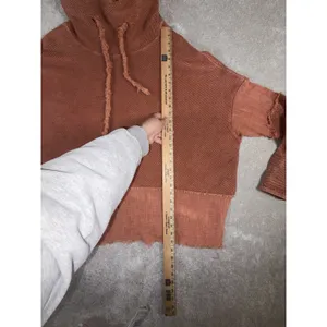 free people zoe pullover oversized slouchy‎ orange boho Xs thumbnail 4