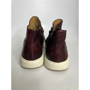 Sofft Khele21 High Top‎ Sneaker Women 10M Burgundy Excellent Ruched Leather Zip thumbnail 4