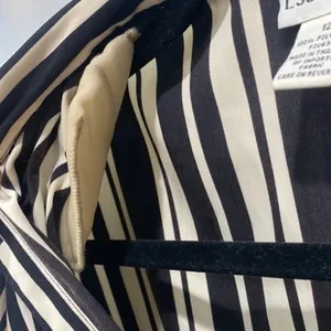 Modern Essentials Women's White Black Stripe Button Down Shoulder Pad Blouse 12 thumbnail 4