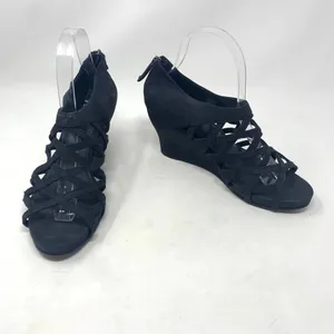 Eileen Fisher Caged Lattice Wedge Sandals‎ Black thumbnail 3