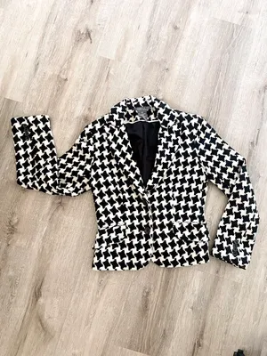 Banana Republic Geogre Me Houndtooth blazer jacket 4 or Small. thumbnail 8