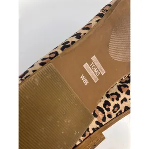 TOMS Jutti Flats Womens 8.5 Brown Leopard Print Excellent Animal Suede Pointed thumbnail 7