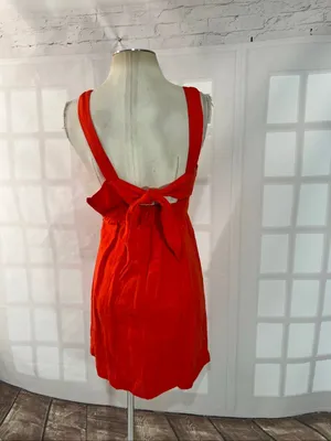 Maeve Anthropologie nwt Tangerine twist front mono dress size XS thumbnail 8