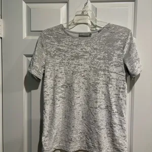 Vince velvet crew neck easy tee tshirt top sz S gray thumbnail 2