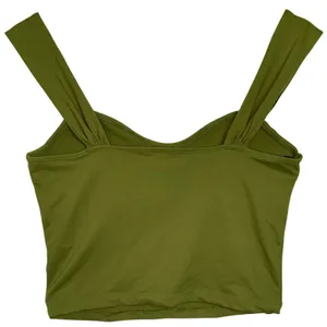 Abercrombie & Fitch Soft AF Green Wide Strap Crop Top Cropped Tank Top Size M thumbnail 3