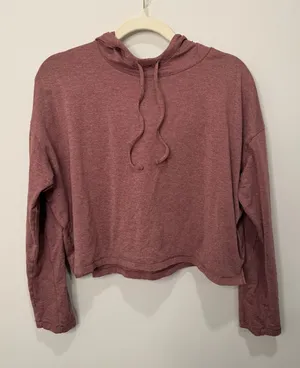 Girlfriend Collective Heathered Cropped Lightweight‎ Hoodie Size Medium thumbnail 1