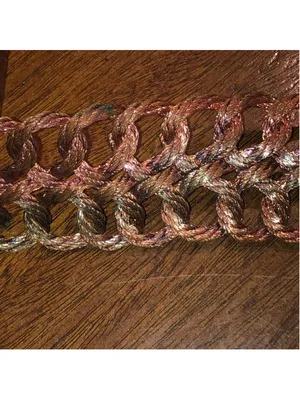 Copper Metal Vintage Brutalist Chunky Retro Braided Belt With Removable Buckle thumbnail 7