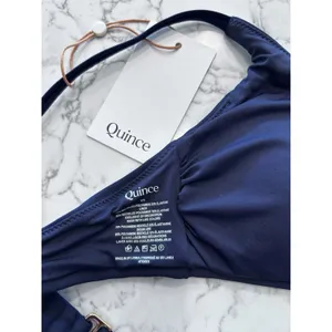 NWT‎ Quince Deep Navy Italian V-Neck Bikini Top Size XS thumbnail 3