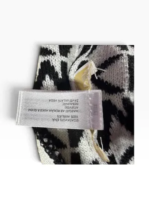 Michael Kors MK Logo Beanie Hat Black White Monogram Knit Winter Cap thumbnail 4