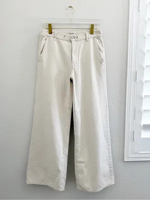 Madewell Ultimate Wide Leg Pant Cream Vintage Canvas Airy Denim NZ211 Size 28 thumbnail 5