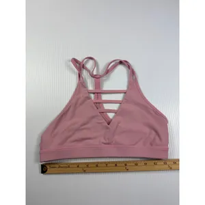 Zyla Active Light Support Sports Bra Strappy Back Mauve Pink Medium‎ thumbnail 2