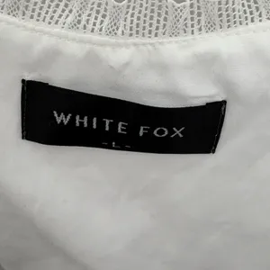 White Fox Where Have You Been Crop Top White Eyelet Tank 100% Cotton Size Large thumbnail 3
