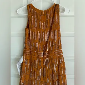 Mac Duggal Abstract Beaded Sleeveless‎ Midi Sheath Dress thumbnail 9