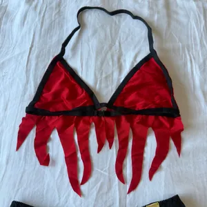 🔥❤️ “Flame Siren” 3-Piece Set – Fiery Red Festival / Cosplay Outfit (Size S, Brand New) ❤️🔥 thumbnail 5
