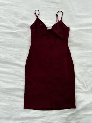 Forever 21 Burgundy Strappy Bodycon Dress thumbnail 4