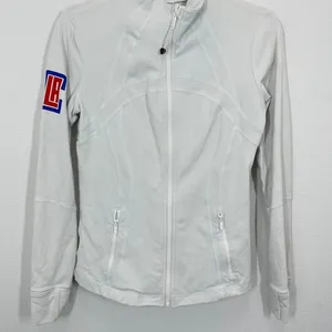 Lululemon LA Clippers Athletic Jacket Zip Up White Women's Size 8 Basketball NBA thumbnail 3