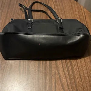 Coach Classic K1K 7434 Vintage Black Twill & Leather Carryall Bag thumbnail 8
