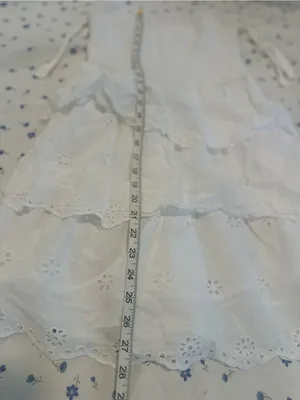 Sincerely Jules white sundress Sz:L smocked bodice tiered eyelet ruffled Dress. thumbnail 6