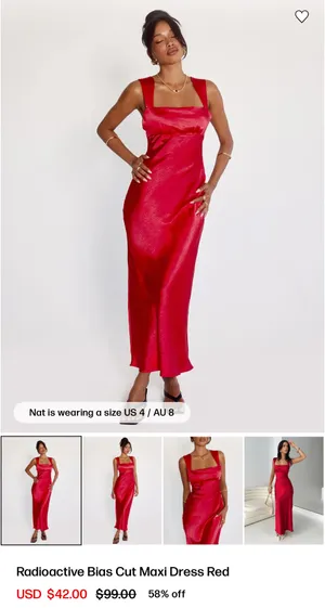 Princess Polly Radioactive Bias Cut Maxi Dress Red thumbnail 4