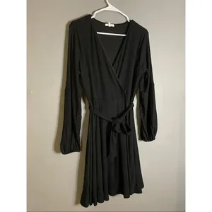 Maurices Black Ribbed Long Sleeve Mini Dress Size Large thumbnail 3