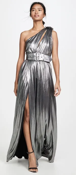 Retrofête Andrea Maxi Dress in gunmetal thumbnail 6