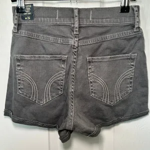 Hollister Denim Shorts High Rise Gray Wash Casual Everyday Size 24 Size‎ 0 thumbnail 2