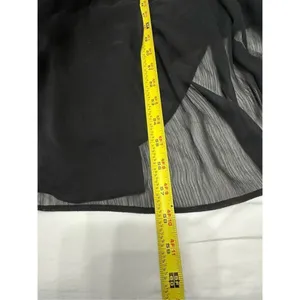 Max and Cleo Black Satin Chiffon Gown size 4 Small hole on the bottom of the dre thumbnail 13