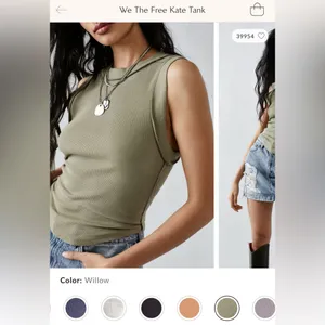 NWOT Free People We The Free Kate Tank - willow green - medium thumbnail 6
