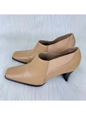 Coup d’Etat Studio Tan Leather Ankle Booties Square Toe Heel Shoes Boot Sz US 7M thumbnail 2