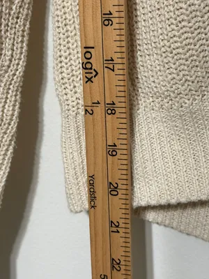 Faherty Miramar Linen Cardigan Sweater Size Medium Button Cream Natural thumbnail 9