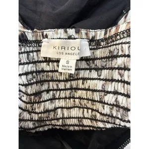 Kirious Crop‎ Tank Top Leopard Womens Size Small Coachella Indie Fairy Brown New thumbnail 3