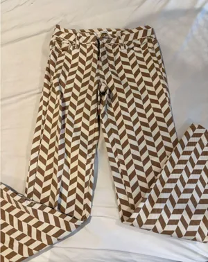 Pacsun brown and white checkered low rise jeans thumbnail 1