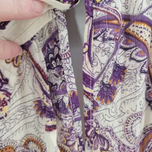 Band of the Free Paisley Maxi Dress Womens Size S‎ Cream Purple Boho Beachy NWT thumbnail 6